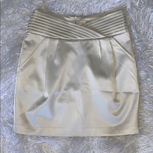 Arden B Cream Ivory Satin Tulip Mini Skirt Size 4
